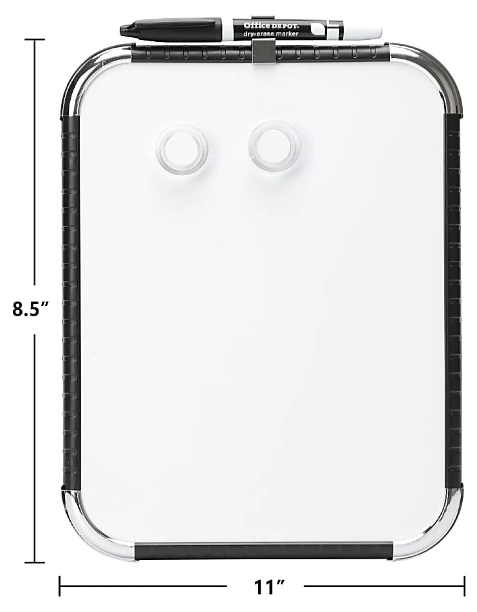 Office Depot® Brand Mini Magnetic Dry-Erase Whiteboard, 8-1/2" x 11", Plastic Frame With Black Finish