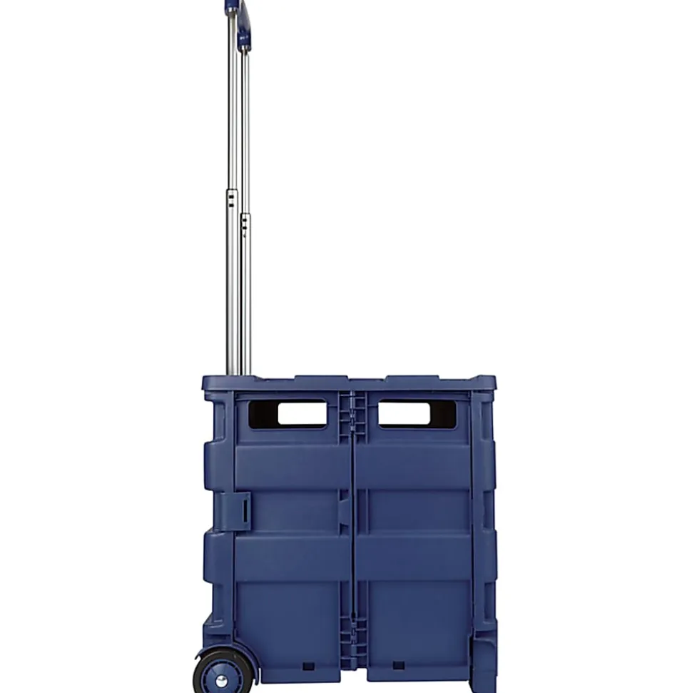 Office Depot® Brand Mobile Folding Cart With Lid, 16"H x 18"W x 15"D, Black