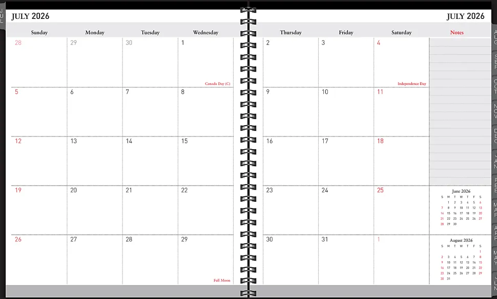 2026-2027 Office Depot® Brand 18-Month Academic Planner, 9" x 11", 30% Recycled, Black, July 2026 To December 2027