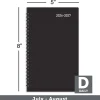 2026-2027 Office Depot® Brand 14-Month Daily Academic Planner, 5" x 8", 30% Recycled, Black, July 2026 To August 2027