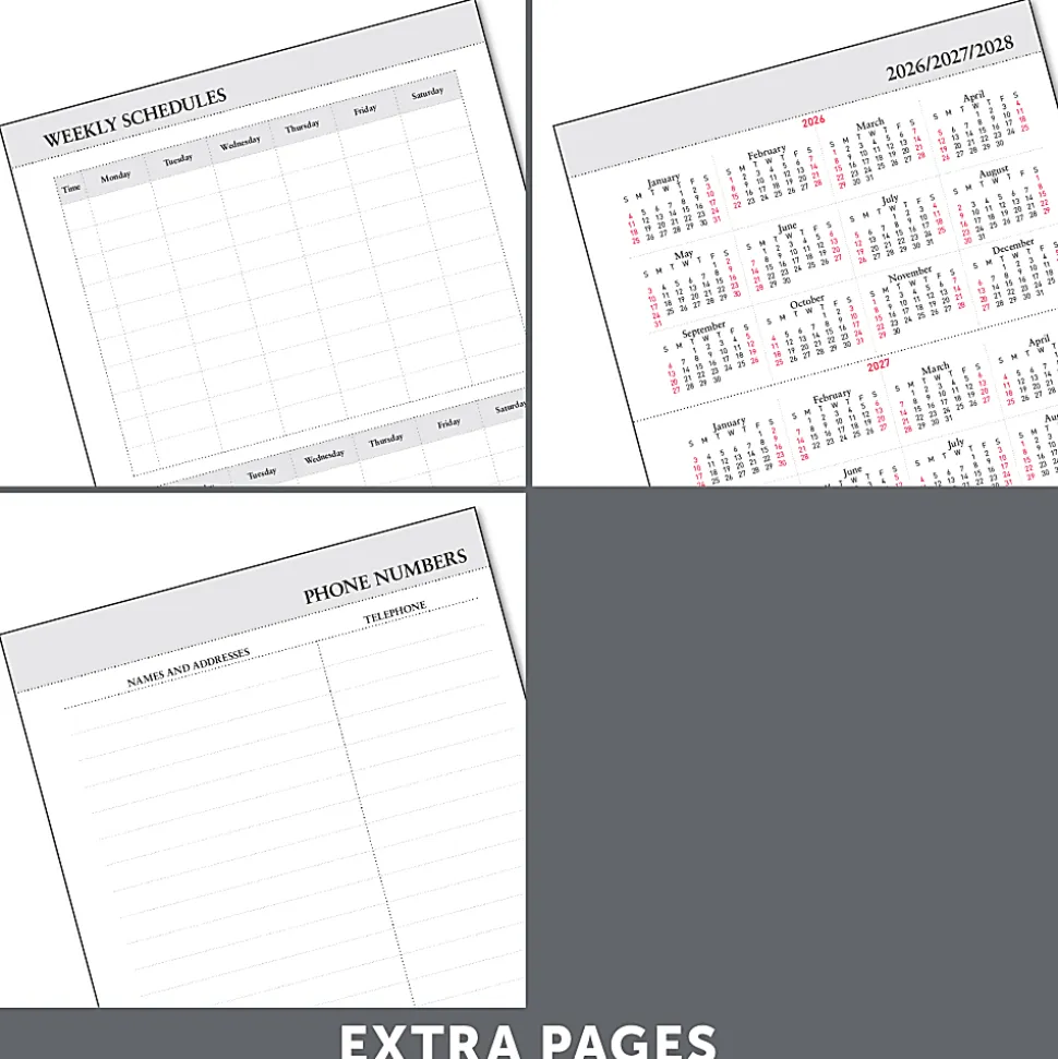 2026-2027 Office Depot® Brand 14-Month Daily Academic Planner, 5" x 8", 30% Recycled, Black, July 2026 To August 2027