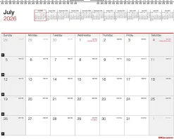 2026-2027 Office DepotĀ® Brand Monthly Academic Wall Calendar, 11" x 8-1/2", 30% Recycled, July 2026 To June 2027