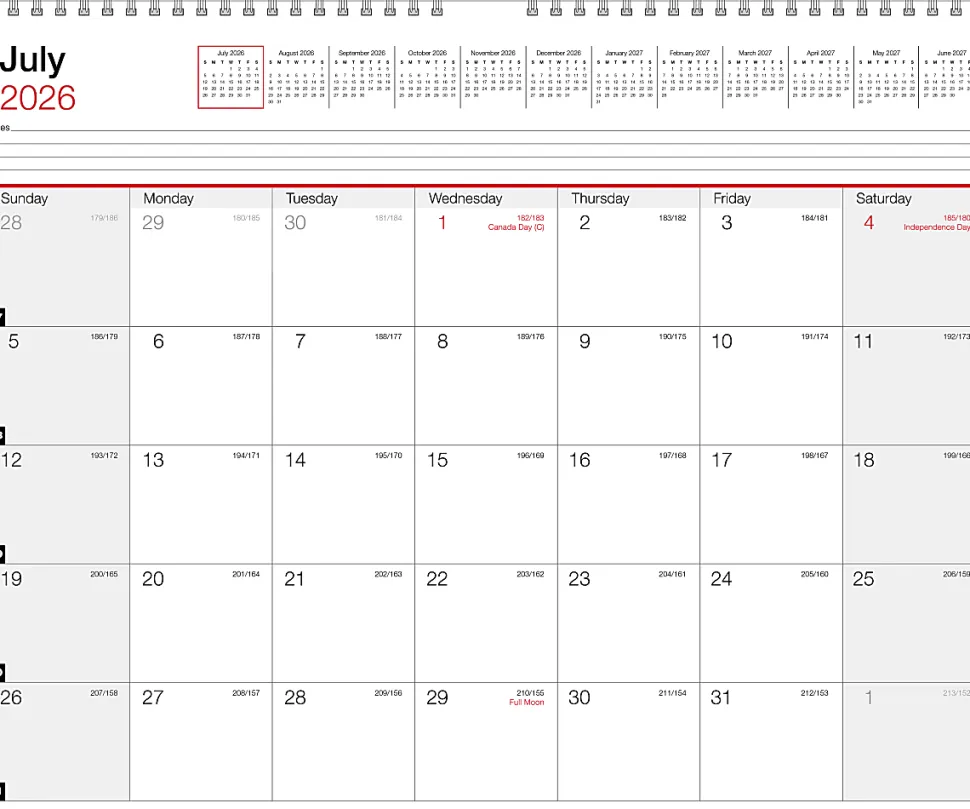 2026-2027 Office Depot® Brand Monthly Academic Wall Calendar, 15" x 12", 30% Recycled, July 2026 To June 2027