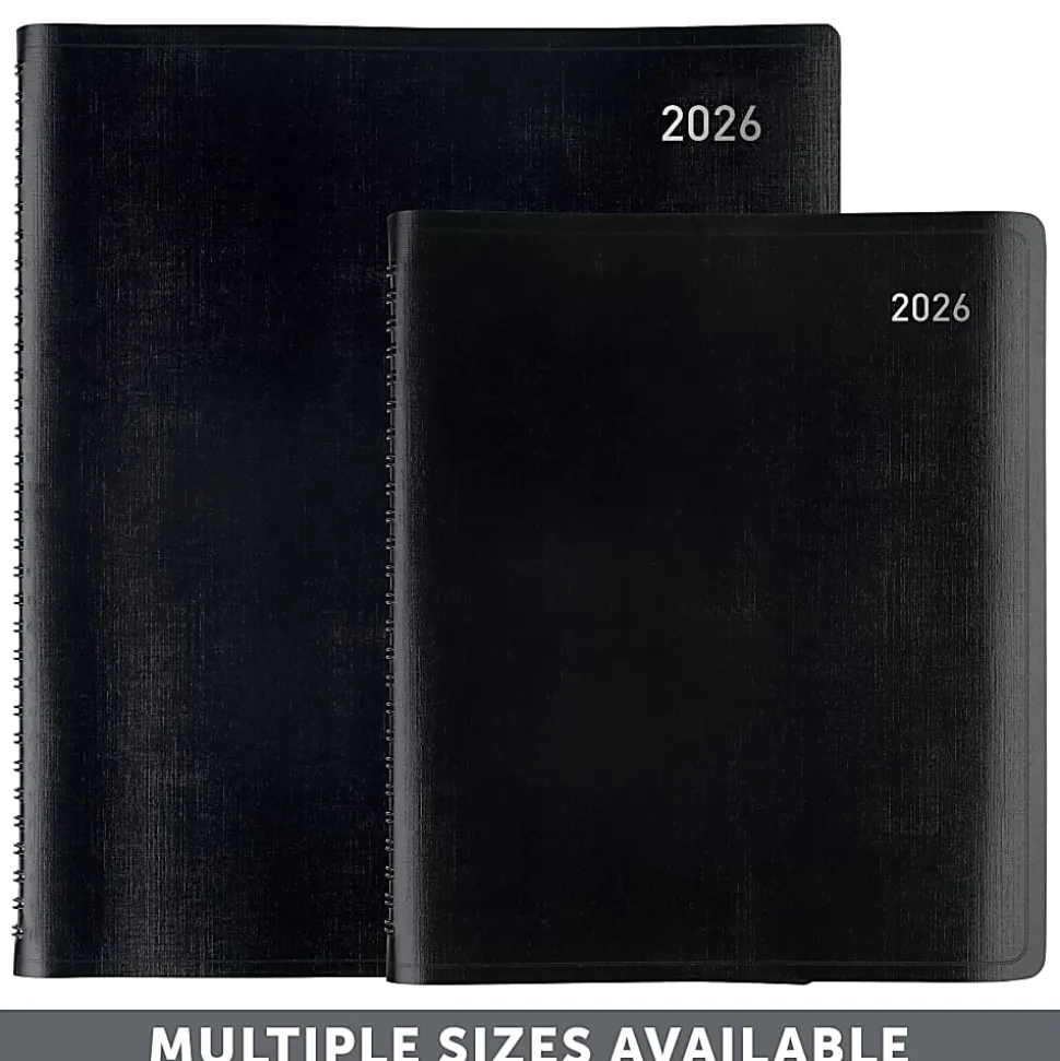 Office Depot Brand Monthly Planner, 9" x 11", Black, January 2026 to January 2027, OD71060026