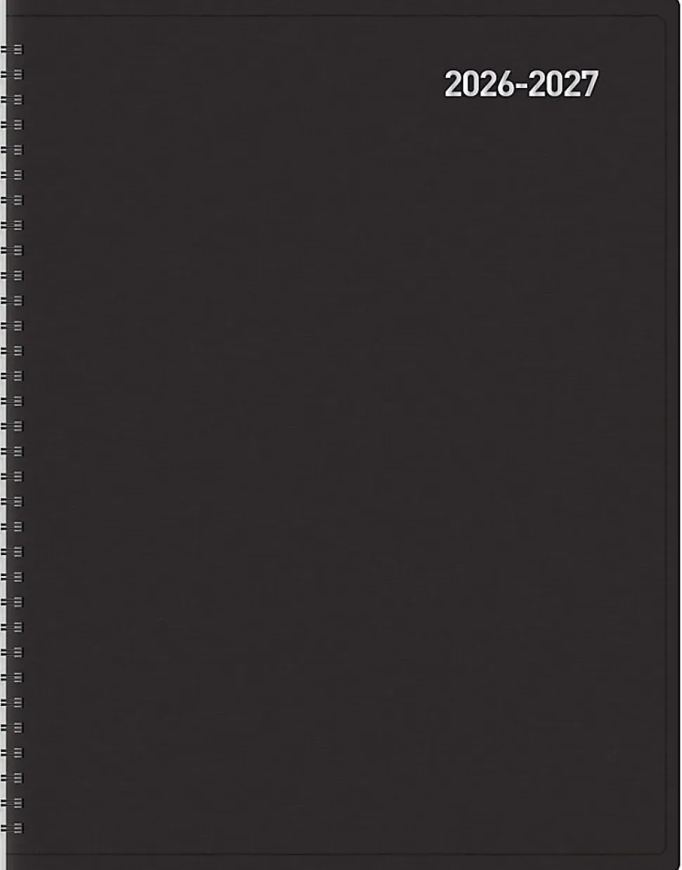 2026-2027 Office Depot® Brand 14-Month Weekly/Monthly Academic Planner, Vertical Format, 8" x 11", 30% Recycled, Black, July 2026 To August 2027