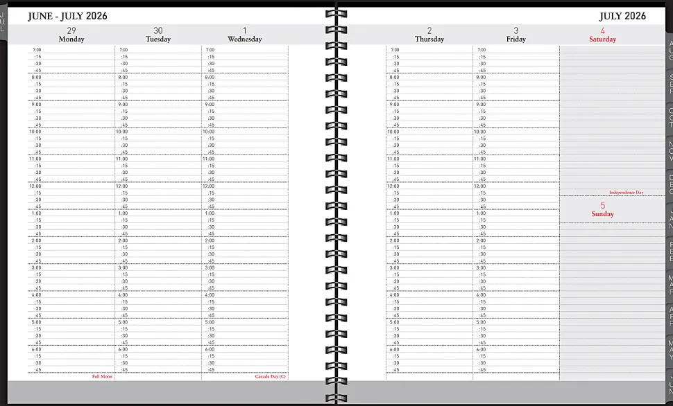 2026-2027 Office Depot® Brand 14-Month Weekly/Monthly Academic Planner, Vertical Format, 8" x 11", 30% Recycled, Black, July 2026 To August 2027