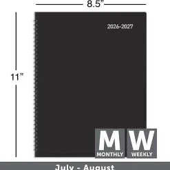 2026-2027 Office Depot® Brand 14-Month Weekly/Monthly Academic Planner, Vertical Format, 8