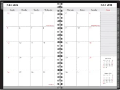 2026-2027 Office Depot® Brand 14-Month Weekly/Monthly Academic Planner, 5" x 8", 30% Recycled, Black, July 2026 To August 2027