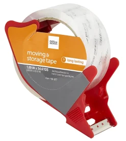 Office DepotĀ® Brand Moving & Storage Packing Tape With Dispenser, 1.89" x 54.6 Yd., Crystal Clear