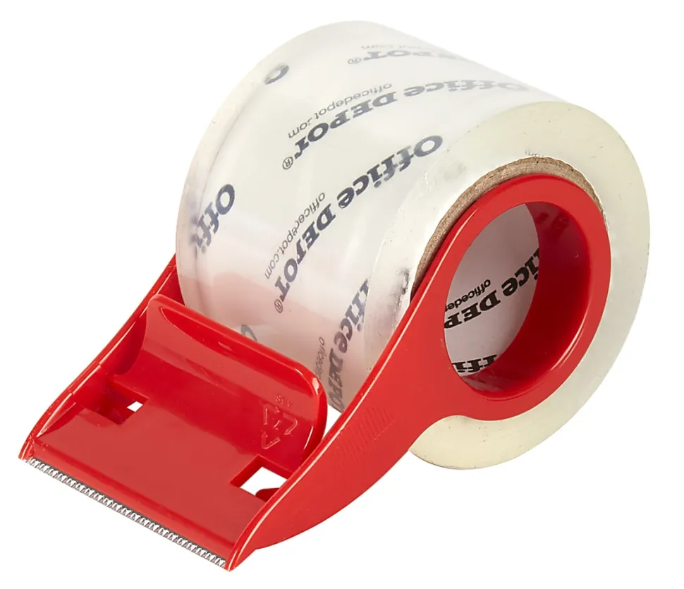 Office Depot® Brand Moving & Storage Packing Tape With Dispenser, 1.89" x 26.64 Yd, Crystal Clear
