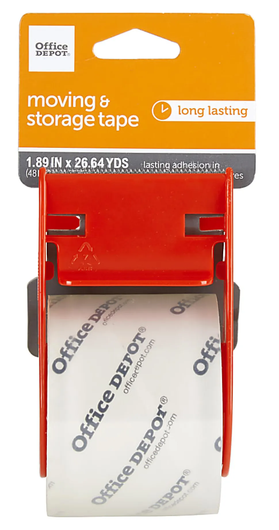 Office Depot® Brand Moving & Storage Packing Tape With Dispenser, 1.89" x 26.64 Yd, Crystal Clear