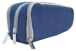 Office Depot® Brand Multi-Pocket Pencil Pouch, 3-2/5" x 8", Navy