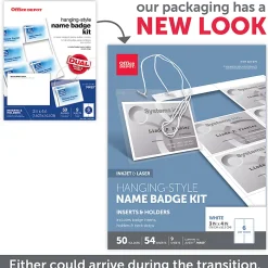Office Depot® Brand Name Badge Kit, Hanging-Style, Convention Size,  3