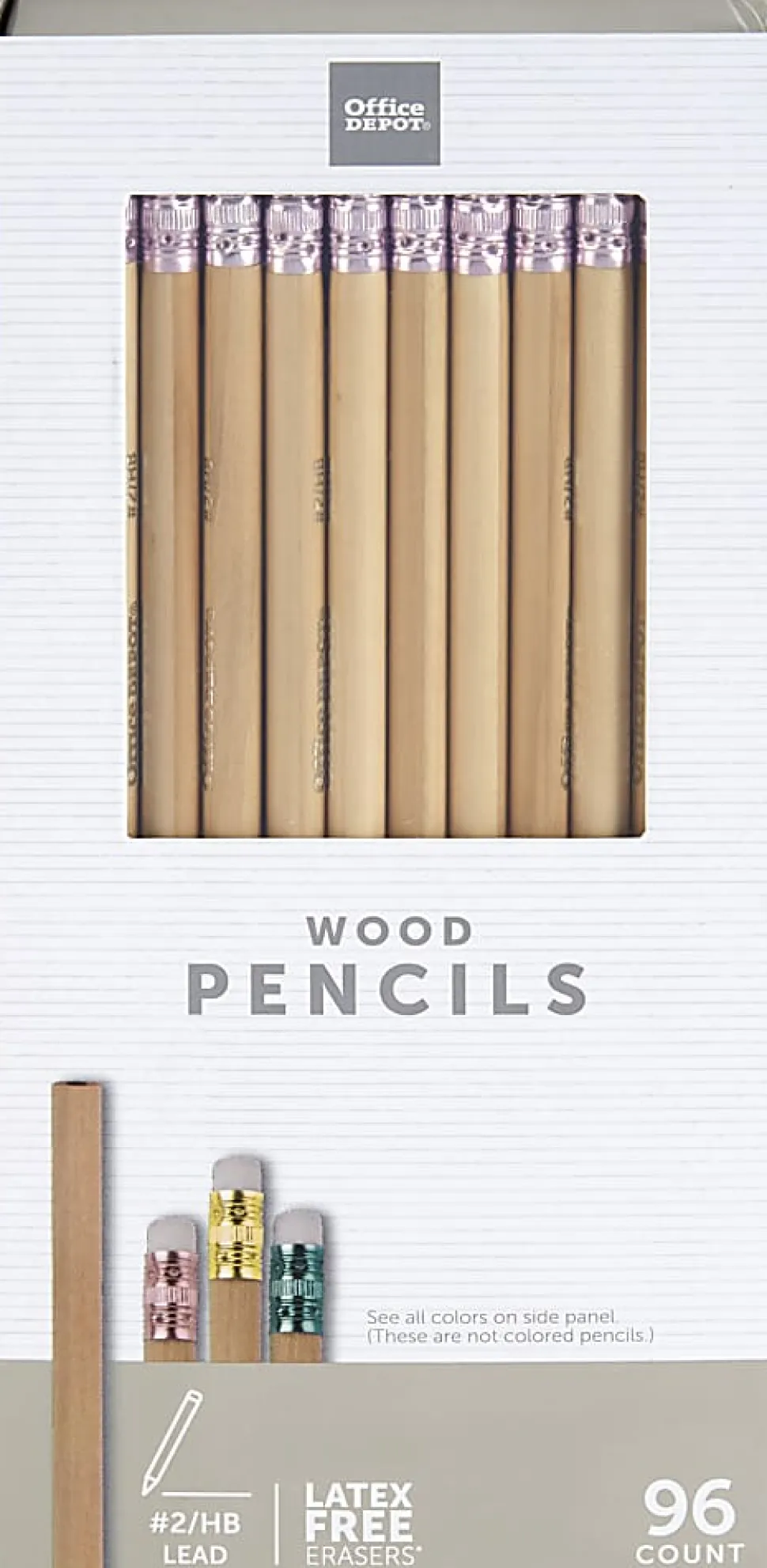 Office Depot® Brand Natural Wood Pencils, #2 Lead, Medium Soft, Pack of 96