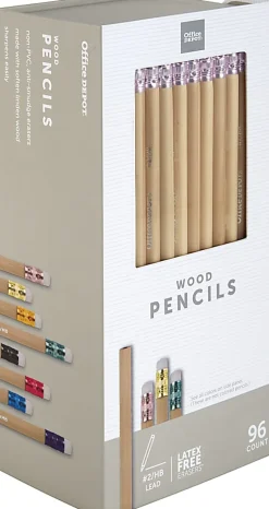 Office Depot® Brand Natural Wood Pencils, #2 Lead, Medium Soft, Pack of 96