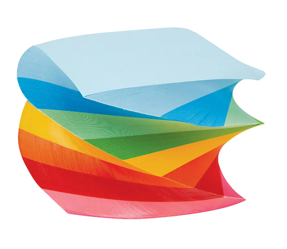Office Depot® Brand Neon Twirl Memo Cube, 3" x 3", 600 Sheets, Assorted Colors