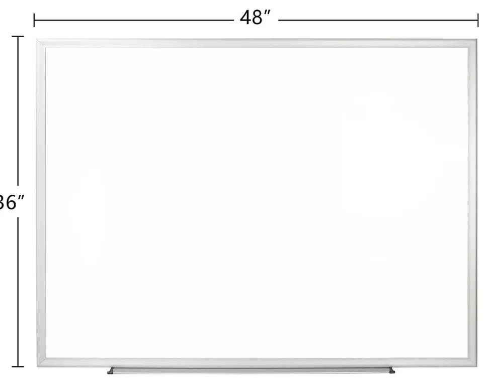 Office Depot® Brand Non-Magnetic Melamine Dry-Erase Whiteboard With Marker, 36" x 48", Aluminum Frame With Silver Finish