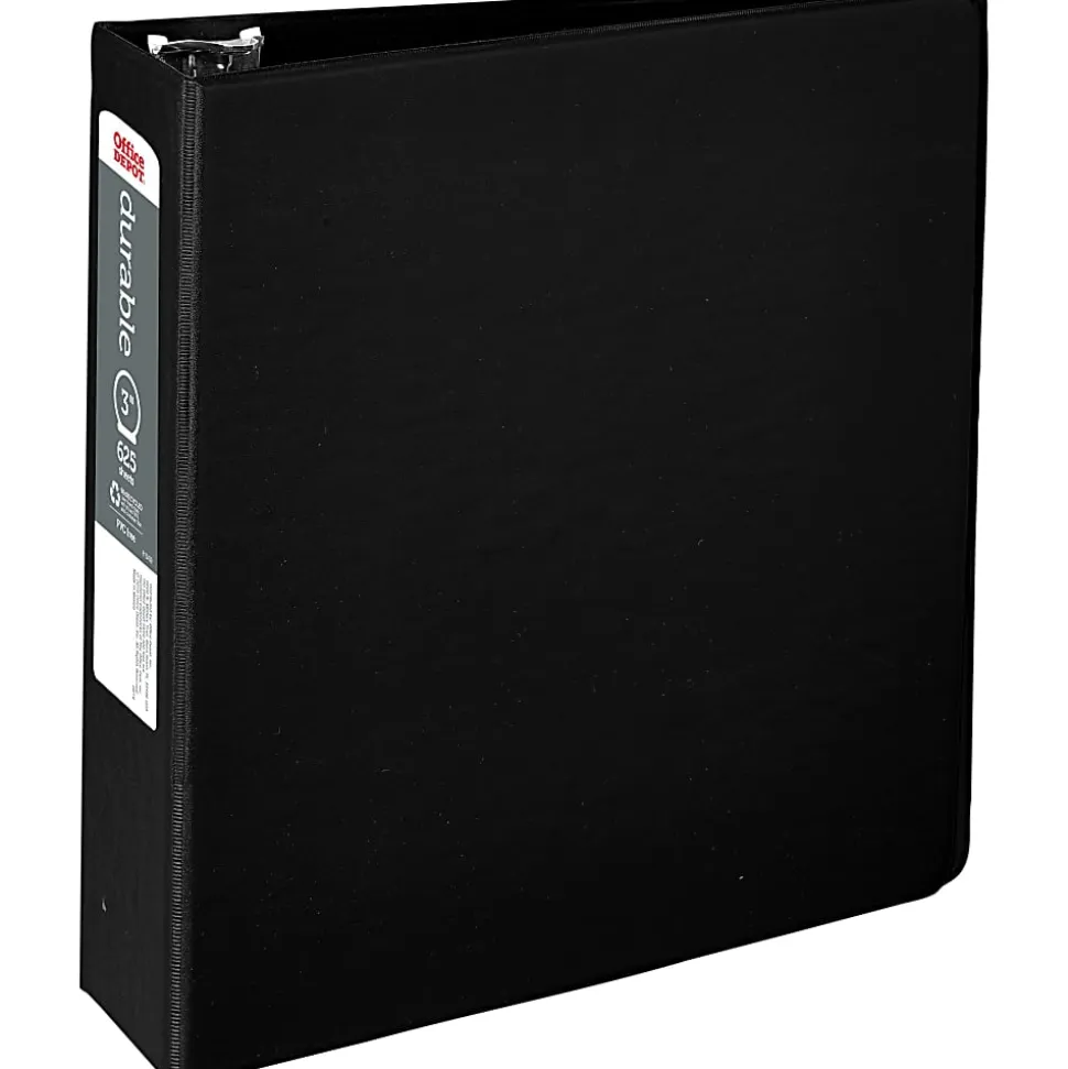 Office Depot® Brand Nonstick 3-Ring Binder, 3" Round Rings, Black