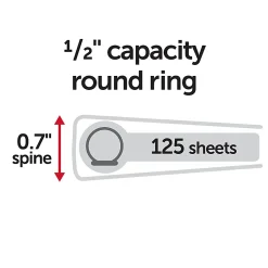 Office Depot® Brand Nonstick 3-Ring Binder, 1/2
