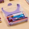 Office Depot® Brand Overmolded Pencil Box, 2-5/8"H x 5-1/2"W x 8-1/4"D, Lilac/Clear
