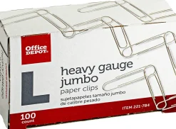 Office Depot® Brand Paper Clips, 500 Total, Jumbo, Silver, 100 Per Box, Pack Of 5 Boxes