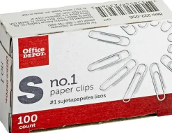 Office Depot® Brand Paper Clips, No. 1, Small, Silver, Pack Of 10 Boxes, 100 Per Box, 1,000 Total