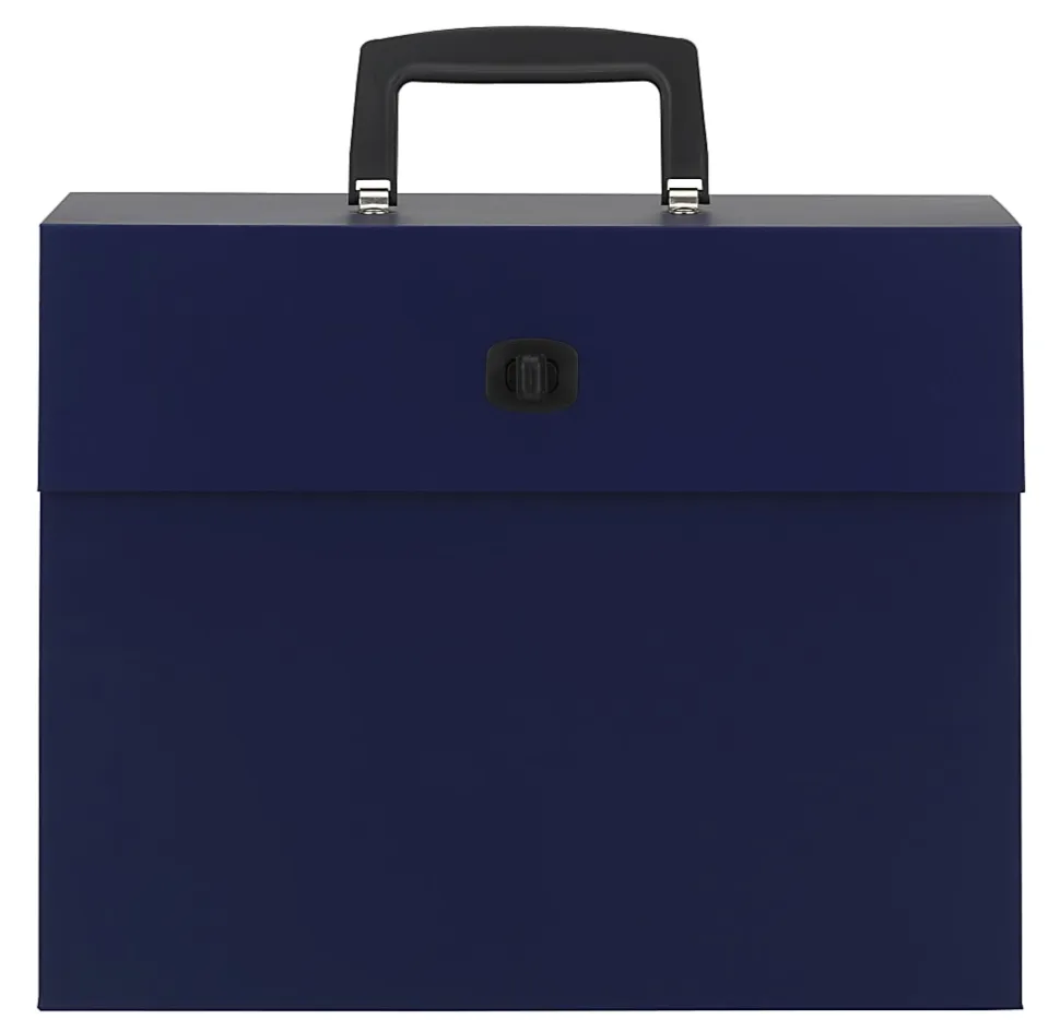 Office Depot® Brand Paper Expanding Case File, 19 Pockets, Letter Paper Size, Blue