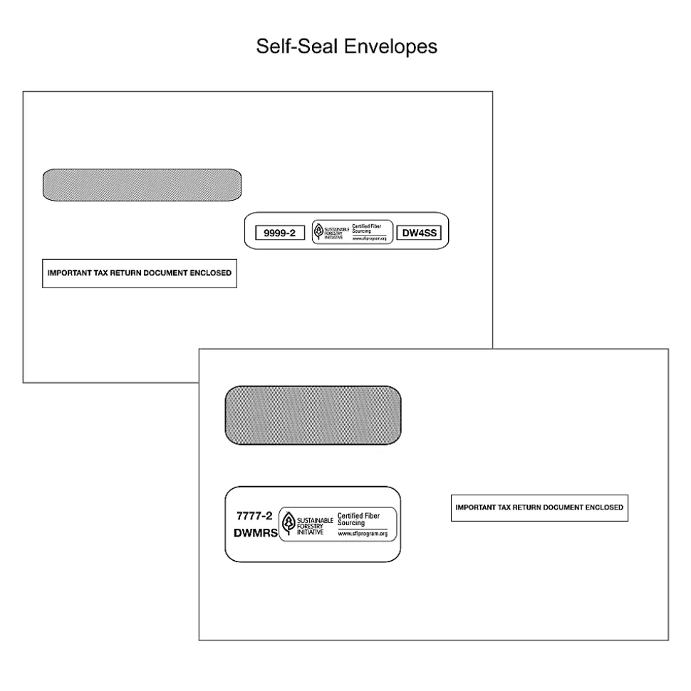 Office Depot® Brand 6-Part W-2/4-Part 1099 Laser Form Sets And Envelopes With LaserLink Software, 8-1/2" x 11", Pack Of 50 Forms