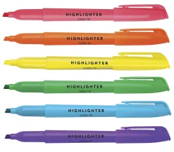 Office Depot® Brand Pen-Style Highlighters, Chisel Point, 100% Recycled Plastic Barrel, Assorted Colors, Pack Of 6 Highlighters