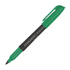 Office Depot® Brand Permanent Markers, Fine Point, 100% Recycled Plastic Barrel, Assorted Ink Colors, Pack Of 5