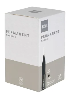 Office Depot® Brand Permanent Markers, Fine Point, 100% Recycled Plastic Barrel, Black Ink, Pack Of 36