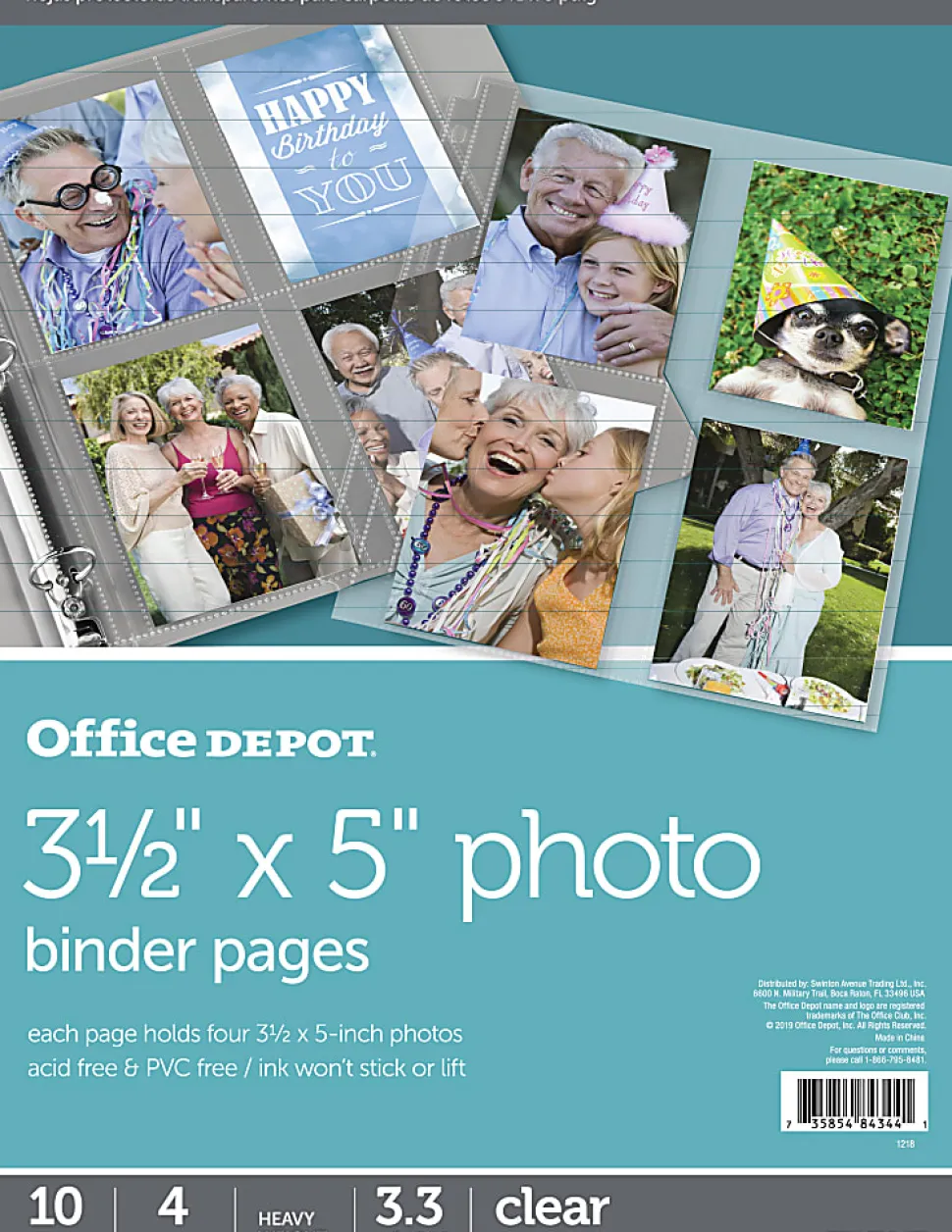 Office Depot® Brand Photo Binder Pages, 3-1/2" x 5", Clear, Pack Of 10