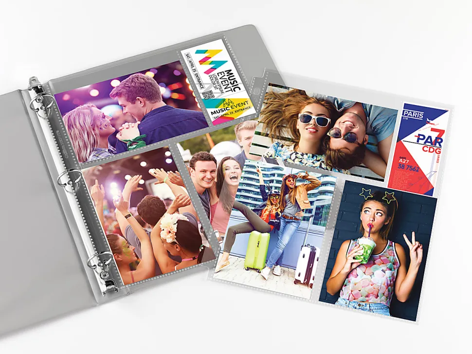 Office Depot® Brand Photo Binder Pages, 4" x 6", Multi Direction, Clear, Pack Of 10
