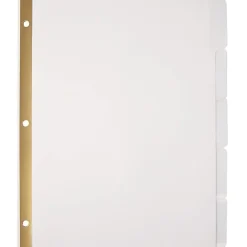 Office Depot® Brand Plain Dividers With Tabs And Labels, White, 5-Tab, Pack Of 25 Sets