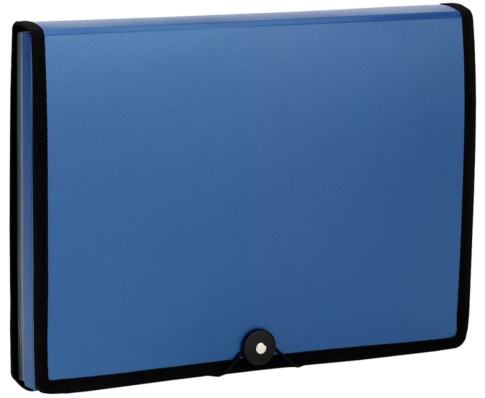 Office Depot® Brand Plastic Expanding File, 7 Pocket, Expansion 6", 8 1/2" x 11", Letter, Dark Blue, Pack of 1