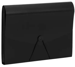 Office Depot® Brand Plastic File, 13 Pocket, Expansion 5-1/2", 8 1/2" x 11", Letter, Black, Pack of 1