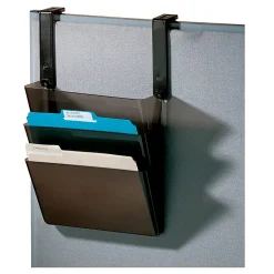 Office Depot® Brand Plastic Letter-Size Hanging 3-Pocket Wall File, 8-1/2" x 13-3/8" x 8-1/2", Black