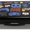 Office Depot® Brand Plastic Pencil Box, 8.66” x 5.11” x 2.28”, Clear/Black, Game Over