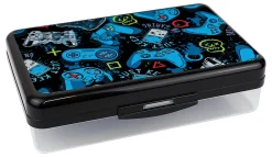 Office DepotĀ® Brand Plastic Pencil Box, 2-1/4"H x 8-11/16"W x 5-1/8"D, Clear/Black, Games, Total Quantity 1