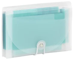 Office DepotĀ® Brand Plastic Polypropylene Accordion Expanding File, 13 Pocket, Expansion 6", Nonstandard size, Teal, Pack of 1