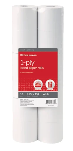 Office Depot® Brand 1-Ply Bond Paper Rolls, 2-1/4