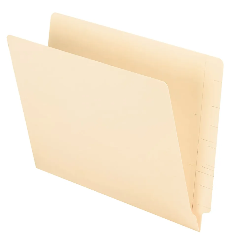 Office Depot® Brand 2-Ply End-Tab Folders, Straight-Cut Tabs, Letter Size, Manila, Box Of 100