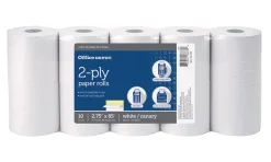 Office Depot® Brand 2-Ply Paper Rolls, 2-3/4" x 85', Canary/White, Pack Of 10