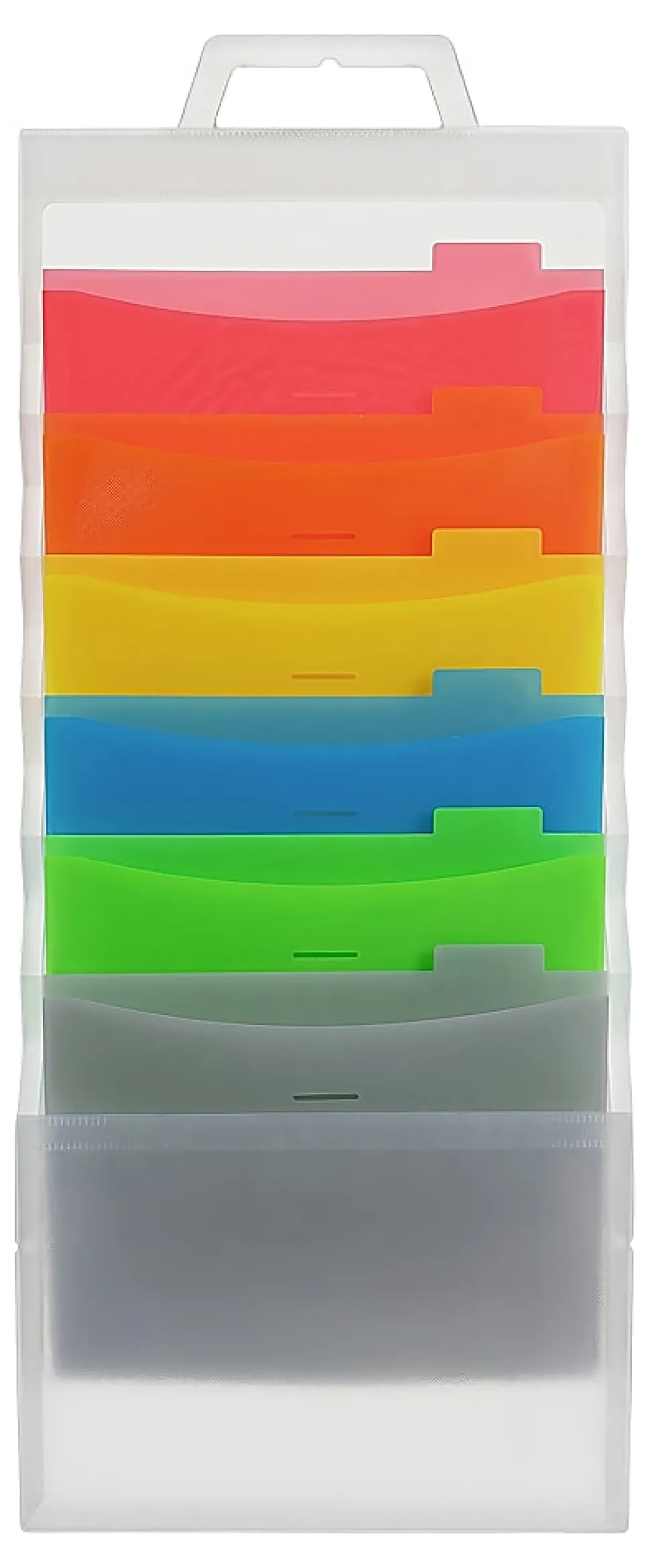 Office Depot® Brand 6-Pocket Cascading Wall File With 6 Folders, Letter Size, Clear, Total Qty 1