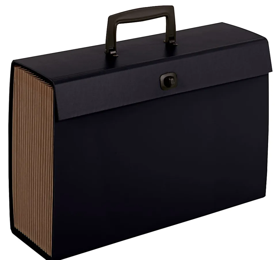 Office Depot® Brand 19-Pocket Expanding Letter Case File, 44% Recycled, Black