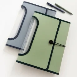 Office DepotĀ® Brand 7-Pocket Expanding File With Clear View, Letter Size, Mineral Haze