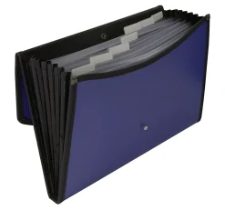 Office DepotĀ® Brand 8-Pocket Expanding File, 7" Expansion, Letter Size, Blue