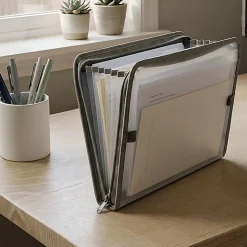 Office Depot® Brand 7-Pocket Expanding Organizer With Zip Closure, Letter Size, Urban Fog