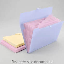Office Depot® Brand 6-Pocket Expandable Folders, Letter Size, Soft Sorbet Pastels, Pack Of 3 Folders