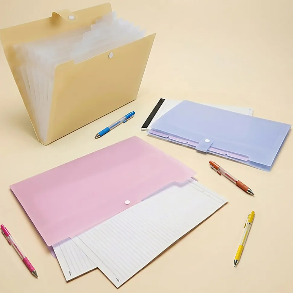 Office Depot® Brand 6-Pocket Expandable Folders, Letter Size, Soft Sorbet Pastels, Pack Of 3 Folders